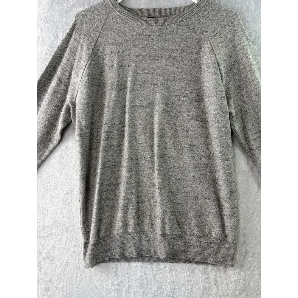 J.Crew Men’s Heather Gray Raglan Pullover Lightweight Sweater - Size Small